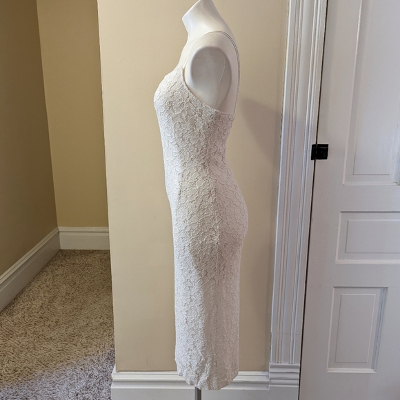 Vintage Hit Way Fashions white lace fitted dress with skinny straps size 0 - Picture 2 of 7